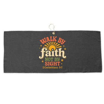 Walk By Faith Not By Sight 2 Corinthians 57 Christian Quote Large Microfiber Waffle Golf Towel