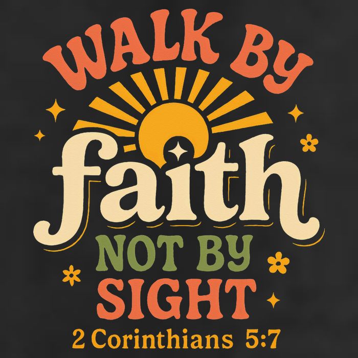 Walk By Faith Not By Sight 2 Corinthians 57 Christian Quote 25L Jumbo Tote