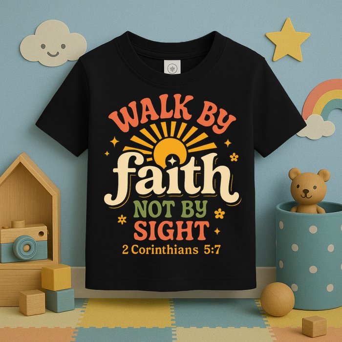 Walk By Faith Not By Sight 2 Corinthians 57 Christian Quote Toddler T-Shirt