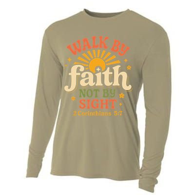 Walk By Faith Not By Sight 2 Corinthians 57 Christian Quote Cooling Performance Long Sleeve Crew