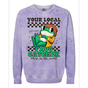 WorldS Best Frogcatcher Funny Frog Hunter Colorblast Crewneck Sweatshirt