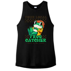 WorldS Best Frogcatcher Funny Frog Hunter Ladies PosiCharge Tri-Blend Wicking Tank