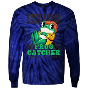 WorldS Best Frogcatcher Funny Frog Hunter Tie-Dye Long Sleeve Shirt