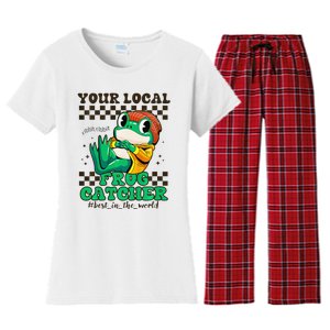 WorldS Best Frogcatcher Funny Frog Hunter Women's Flannel Pajama Set