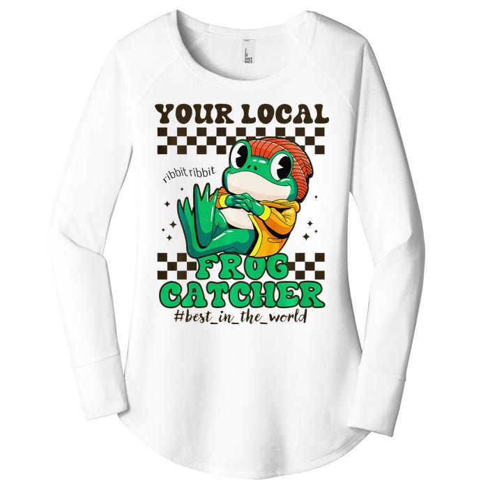 WorldS Best Frogcatcher Funny Frog Hunter Women's Perfect Tri Tunic Long Sleeve Shirt