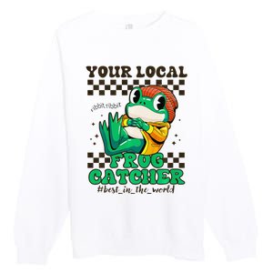 WorldS Best Frogcatcher Funny Frog Hunter Premium Crewneck Sweatshirt