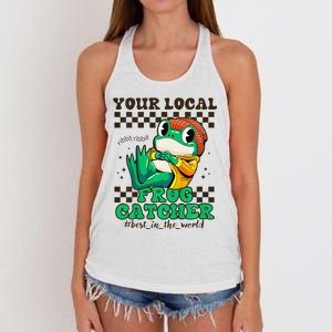 WorldS Best Frogcatcher Funny Frog Hunter Women's Knotted Racerback Tank