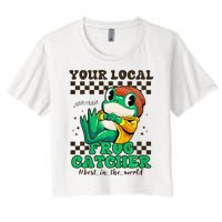 WorldS Best Frogcatcher Funny Frog Hunter Women's Crop Top Tee