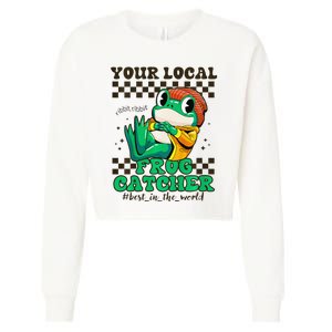 WorldS Best Frogcatcher Funny Frog Hunter Cropped Pullover Crew