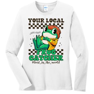 WorldS Best Frogcatcher Funny Frog Hunter Ladies Long Sleeve Shirt