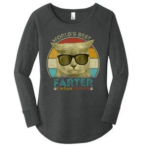 Worlds Best Farter I Mean Father Best Cat Dad Ever Women's Perfect Tri Tunic Long Sleeve Shirt