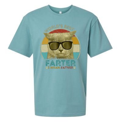 Worlds Best Farter I Mean Father Best Cat Dad Ever Sueded Cloud Jersey T-Shirt