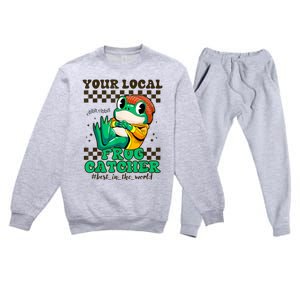 Worlds Best Frog Catcher For Funny Frogs Premium Crewneck Sweatsuit Set