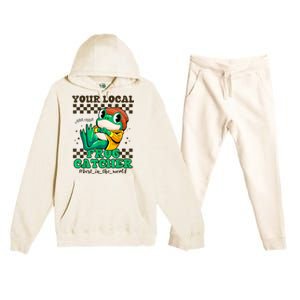 Worlds Best Frog Catcher For Funny Frogs Premium Hooded Sweatsuit Set