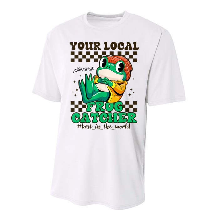 Worlds Best Frog Catcher For Funny Frogs Performance Sprint T-Shirt