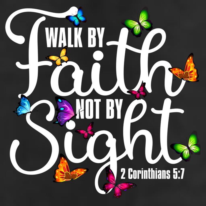 Walk By Faith Not By Sight 2 Corinthians 5 7 Butterfly Art Gift 25L Jumbo Tote