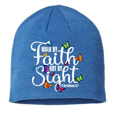 Walk By Faith Not By Sight 2 Corinthians 5 7 Butterfly Art Gift Sustainable Beanie