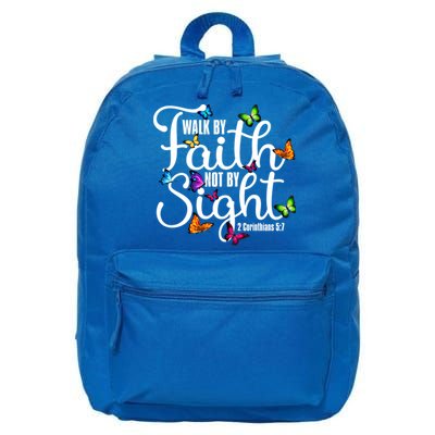 Walk By Faith Not By Sight 2 Corinthians 5 7 Butterfly Art Gift 16 in Basic Backpack