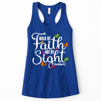 Walk By Faith Not By Sight 2 Corinthians 5 7 Butterfly Art Gift Womens Tank Top