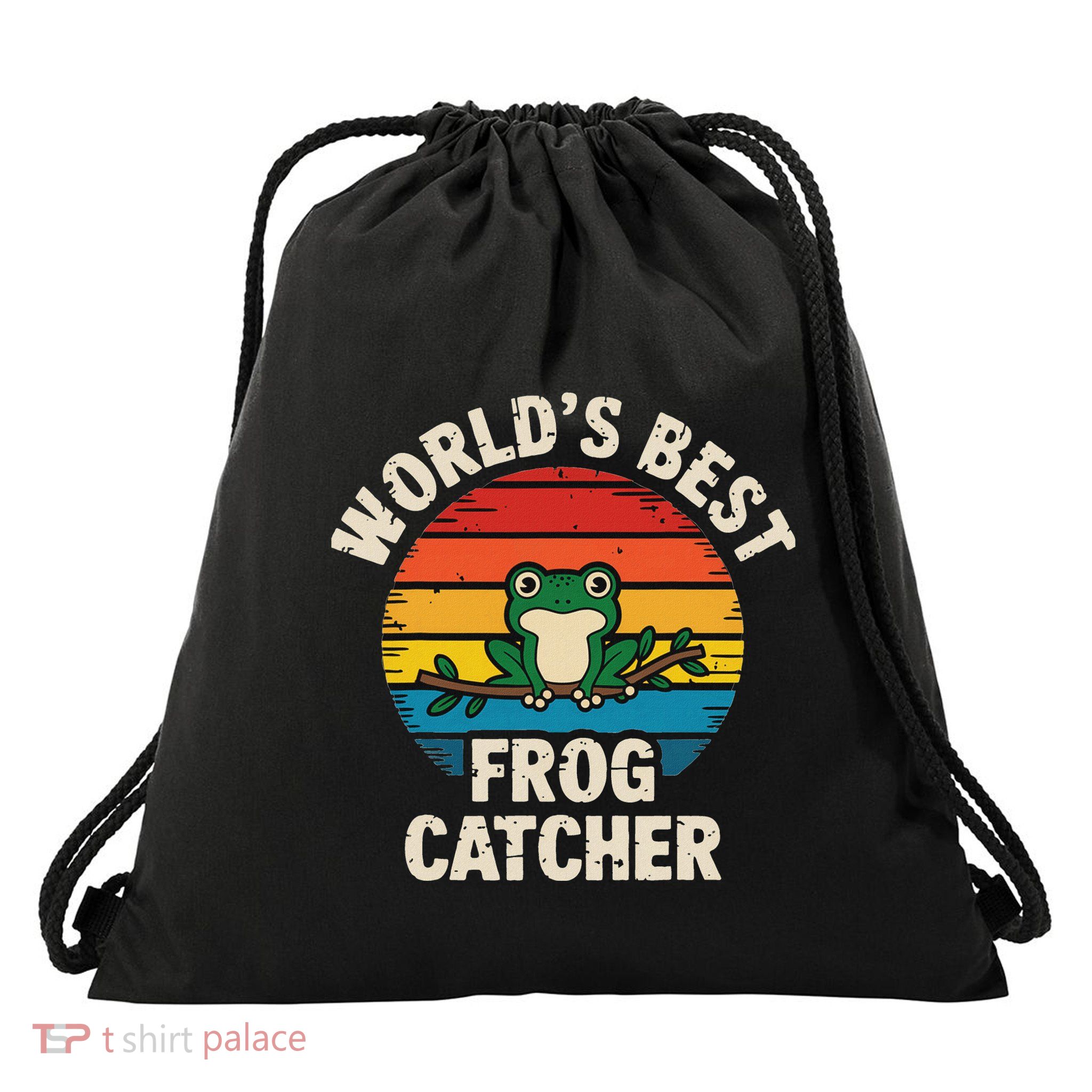 Worlds Best Frog Catcher Frog Drawstring Bag