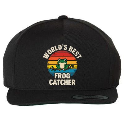Worlds Best Frog Catcher Frog Wool Snapback Cap
