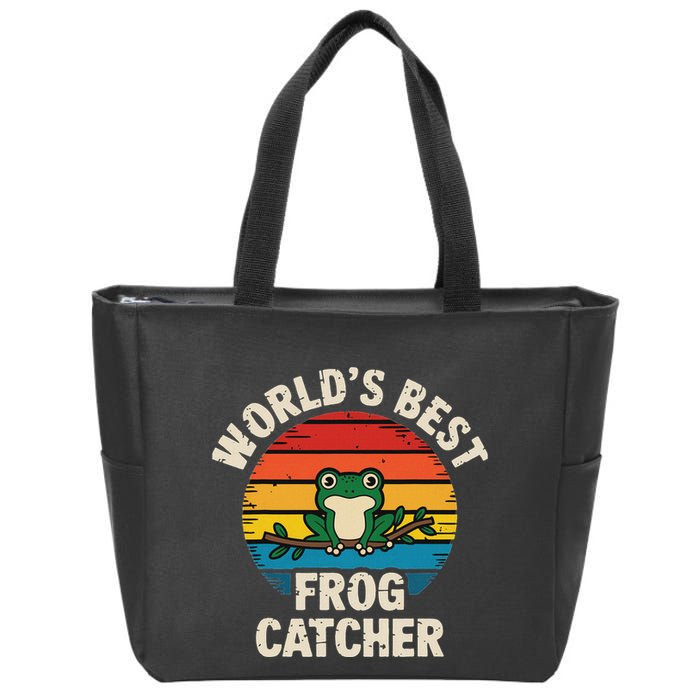 Worlds Best Frog Catcher Frog Zip Tote Bag