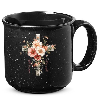 Walk By Faith Not By Sight Floral Cross Jesus Easter Women 15oz Campfire Ceramic Mug