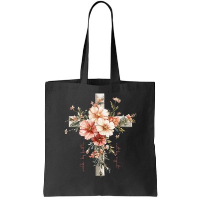 Walk By Faith Not By Sight Floral Cross Jesus Easter Women Bag