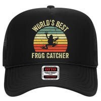 WorldS Best Frog Catcher Frog Hunter High Crown Mesh Back Trucker Hat