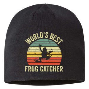 WorldS Best Frog Catcher Frog Hunter Sustainable Beanie