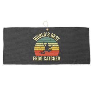 WorldS Best Frog Catcher Frog Hunter Large Microfiber Waffle Golf Towel