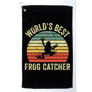 WorldS Best Frog Catcher Frog Hunter Platinum Collection Golf Towel