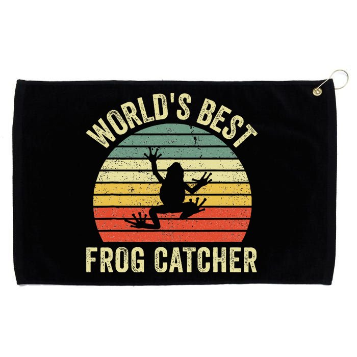 WorldS Best Frog Catcher Frog Hunter Grommeted Golf Towel