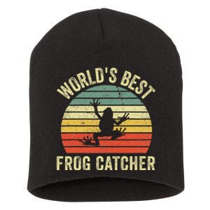 WorldS Best Frog Catcher Frog Hunter Short Acrylic Beanie