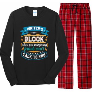 Writer's Block Funny Gift for Authors Poets Playwrights Long Sleeve Pajama Set