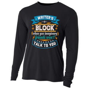 Writer's Block Funny Gift for Authors Poets Playwrights Cooling Performance Long Sleeve Crew