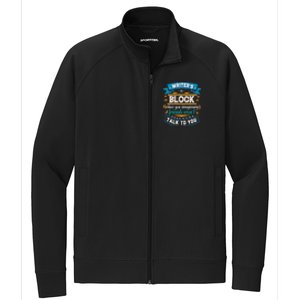 Writer's Block Funny Gift for Authors Poets Playwrights Stretch Full-Zip Cadet Jacket