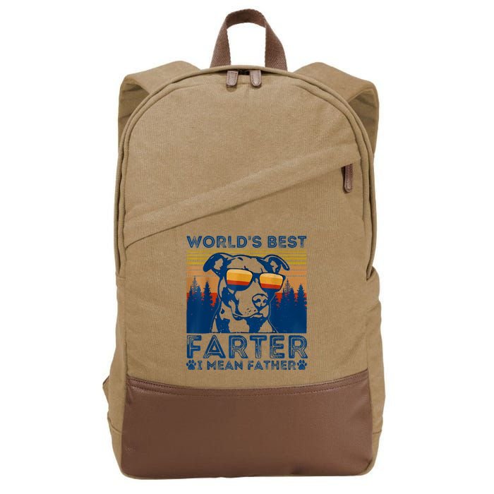 Worlds Best Farter I Mean Father Best Dad Ever Cool Dog Cotton Canvas Backpack