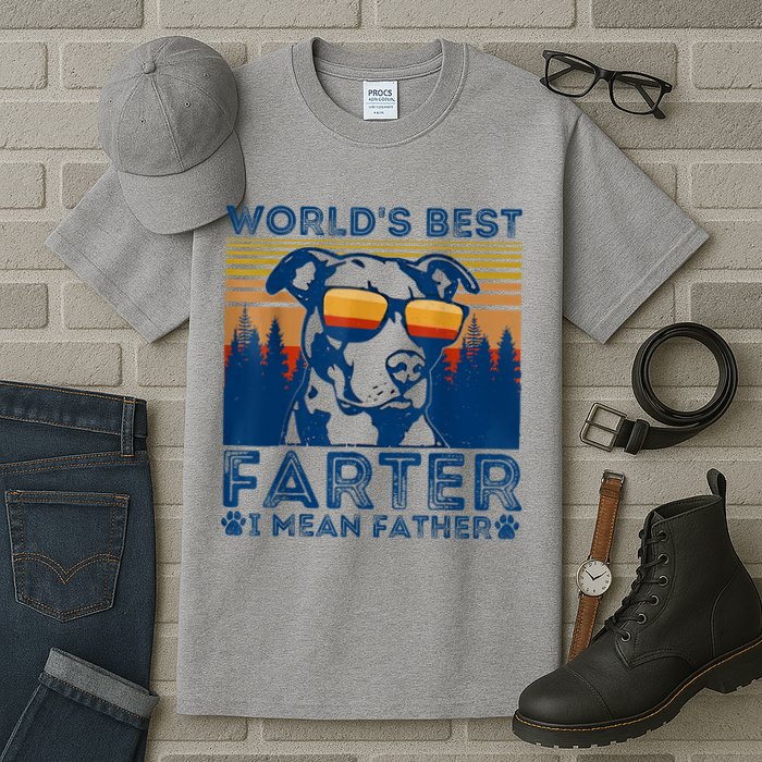 Worlds Best Farter I Mean Father Best Dad Ever Cool Dog Tall T-Shirt