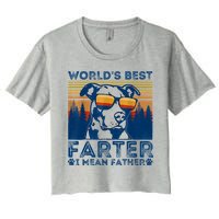 Worlds Best Farter I Mean Father Best Dad Ever Cool Dog Women's Crop Top Tee