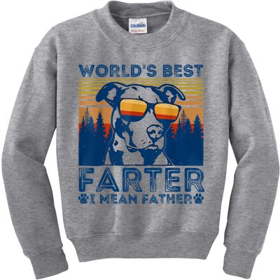 Worlds Best Farter I Mean Father Best Dad Ever Cool Dog Kids Sweatshirt
