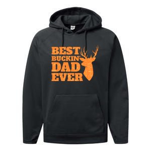 Whitetail Buck Funny Deer Hunting Seasons Best Dad Ever Performance Fleece Hoodie