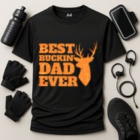 Whitetail Buck Funny Deer Hunting Seasons Best Dad Ever Cooling Performance Crew T-Shirt