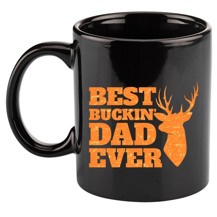 Whitetail Buck Funny Deer Hunting Seasons Best Dad Ever 11oz C Handle Ceramic Mug
