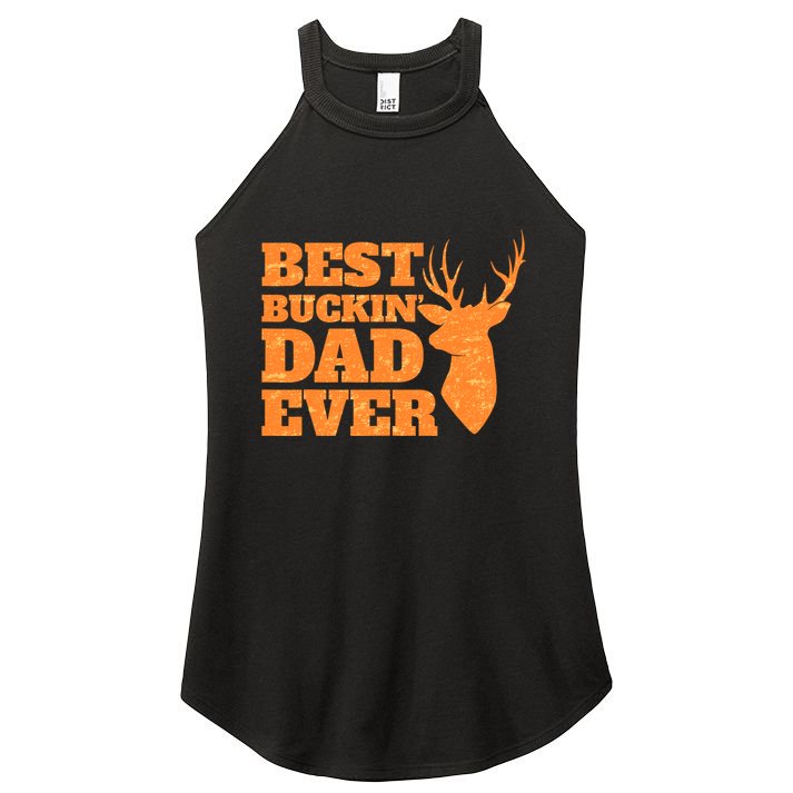 Whitetail Buck Funny Deer Hunting Seasons Best Dad Ever Women's Perfect Tri Rocker Tank