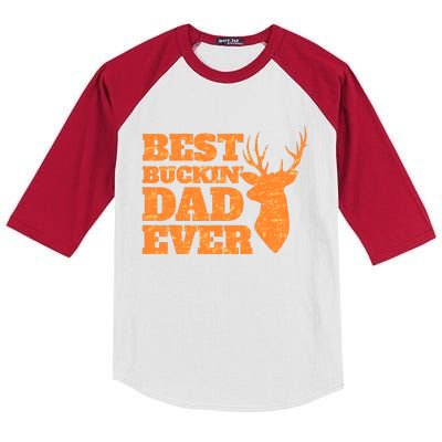 Whitetail Buck Funny Deer Hunting Seasons Best Dad Ever Kids Colorblock Raglan Jersey