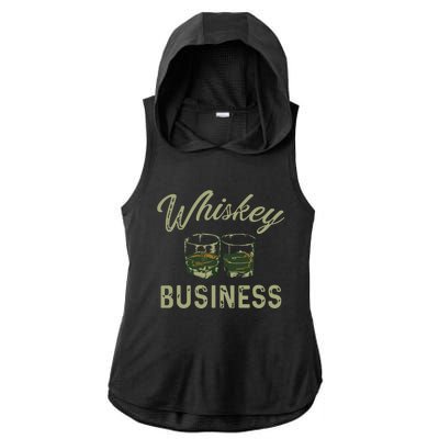 Whiskey Business Funny Vintage Shot Glasses Alcohol Drinking Ladies PosiCharge Tri-Blend Wicking Draft Hoodie Tank