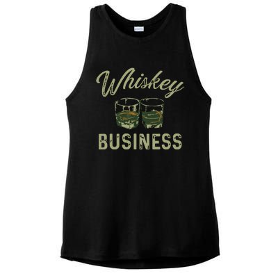 Whiskey Business Funny Vintage Shot Glasses Alcohol Drinking Ladies PosiCharge Tri-Blend Wicking Tank