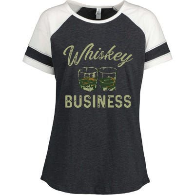 Whiskey Business Funny Vintage Shot Glasses Alcohol Drinking Enza Ladies Jersey Colorblock Tee