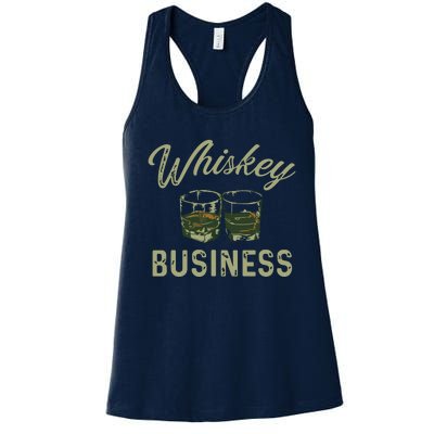 Whiskey Business Funny Vintage Shot Glasses Alcohol Drinking Women's Racerback Tank